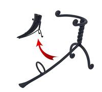 Mythrojan Hand Forged Drinking Ale Horn Rack Twisted Iron Ale Mead Horn Stand, Medieval Iron Twisted Ale Stand for Drinking Horn, Viking Mead Beer Ale Horn Stand for Display Decor