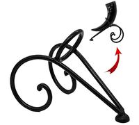 Mythrojan Hand Forged Iron Horn Stand for Drinking Horns Medieval Iron Twisted Horn Rack for Drinking Horn, Viking Mead Beer Rack for Display & Decor (8.5" x 5.5")