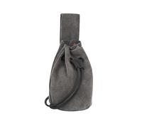 Mythrojan Leather Drawstring Pouch Medieval Suede Leather Belt Bag LARP Coin Pouch Renaissance Cosplay Costume Accessories Jewelry Coin Purse for LARP, SCA, Historical Reenactments - Gray, 5" x 6"