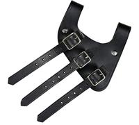 Mythrojan Leather Sword Frog Medieval Holster in Genuine Leather for LARP, Cosplay, Viking Parties, Knight Warrior Costumes Universal Holder, Black - Right Hand