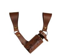 Mythrojan Leather Sword Frog Medieval Sword Frog Viking Left Handed Leather Holder for Universal Rapier, Broadsword, Cutlass, Cosplay Renaissance Accessory - Brown Crunch, 8" x 8"