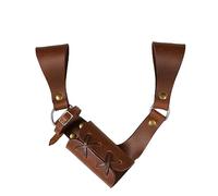 "Mythrojan Leather Sword Frog Medieval Sword Frog Viking Right Handed Leather Holder for Universal Rapier, Broadsword, Cutlass, Cosplay Renaissance Accessory - Brown Crunch, 8"" x 8"""