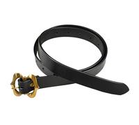 Mythrojan Medieval Genuine Leather Belt, Viking Knight Plain Belt, Medieval Knight Renaissance Waist Belt with Brass Buckle for LARP, Ren Faire, Costume Parties - Black, 50 Inches