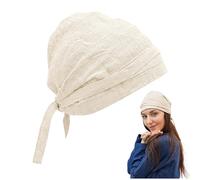 Mythrojan Medieval Linen & Cotton Headwear Cap - Coif and St Birgitta Cap for LARP, Renaissance Fair & Reenactment (Natural, Large, St. Birgitta Linen Cotton Blend Headwear Cap)