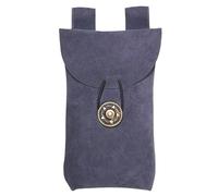 Mythrojan Medieval Renaissance Jewelry Belt Pouch LARP Costume Waist Bag for Historical Reenactment, Cosplay, Stage Props - Dark Brown, Dark Blue, Height - 7.2" x Width - 4.7"