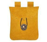 Mythrojan Medieval Renaissance Suede Jewelry Belt Pouch LARP Costume Waist Bag - Yellow