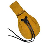 Mythrojan Medieval Suede Belt Pouch Drawstring Renaissance Costume Accessories Viking Coin Pouch for Cosplay - Yellow