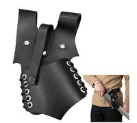 Mythrojan Medieval Sword Frog Adventurer with Leather Holder for Universal Rapier, Broadsword, Cutlass (Right Handed - Black (7.5" X 5"))