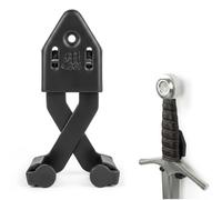 Mythrojan Metal Single Sword Wall Mount Vertical Sword Mount Display Wall Hanger Adjustable Multifunctional Mount Wall Decor Rack for Axe, Knives (Black, 3")
