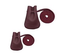 Mythrojan Small Trinket Pouches Suede Leather Drawstring Coin & Dice Bags for LARP, SCA, Viking & Medieval Events, Wine Red, Large : 3" X 4" Small : 2.5" X3.5", Magenta - Pack of 2