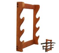 Mythrojan Solid Wood Sword Stand Medieval Sword Wall Mount Samurai Sword Display Stand Katana Sword Holder Gladiator Sword Wall Display Crusader Sword Stand Knife Stand for Display - Three Tier Stand
