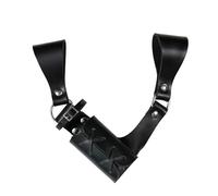 "Mythrojan Sword Frog Holster Medieval Handcrafted Genuine Leather Sword Holder, Renaissance Cosplay Costume Accessory for Role Playing, Theater Props, Viking Events, Right Handed - Black 8""x8"""