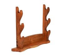 Mythrojan Sword Holder Medieval Solid Wood Sword Wall Mount Samurai Sword Display Stand Katana Sword Holder Gladiator Sword Wall Display Crusader Sword Stand Knife Stand for Display - Three Tier Sand