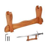 Mythrojan Sword Holder Solid Wood Medieval Sword Stand Gladiator Sword Wall Display Sword Wall Mount Samurai Katana Crusader Knife Rack for Display - One Tier Stand