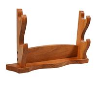 Mythrojan Sword Holder Solid Wood Medieval Sword Wall Mount Samurai Sword Display Stand Katana Sword Holder Gladiator Sword Wall Display Crusader Sword Knife Stand for Display - Two Tier Stand