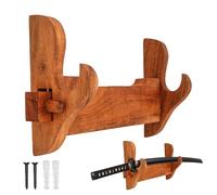 Mythrojan Sword Holder Solid Wood Sword Stand Medieval Sword Wall Mount Samurai Sword Display Stand Katana Sword Holder Gladiator Crusader for Display - One Tier Stand