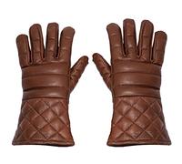 Mythrojan Swordsman Fencing Gloves: Hema Lightly Padded Leather Gloves Medieval Renaissance, Brown, Large
