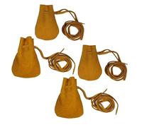 Mythrojan Trinket Bags, Coin Dice Medieval Purses, Drawstring Medicine Bag Suede Leather Pouches Viking Knight Waist Pouch for Historical Reenactments, LARP, SCA, Medieval Events - Set of 2, Purple