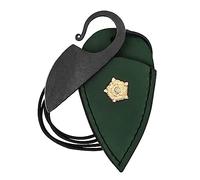 Mythrojan Viking Pocket Cutter for Medieval Events, Renaissance, Cosplay, Medieval Celtic Pocket Mini Cutter with Green Leather Scabbard for Costume Props, Camping & Outdoor Adventures
