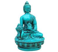 mytibetshop Medicine Buddha Turquoise Statue for Healing, Home Altar, or Meditation Space, Handcrafted by Himalayan Artisans in Nepal