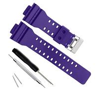 MyTime Natural Resin Replacement Watch Band Strap for Casio Mens G-Shock G-8900/GLS-8900/GR-8900/GW-8900/GD-100/GD-110/GD-120/GA-110/100/120/200/150/GLS-100/GA-300 (Purple) (LE)