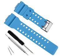 MyTime Natural Resin Replacement Watch Band Strap for Casio Mens G-Shock GD120/GA-100/GA-110/GA-100C (Light Blue)