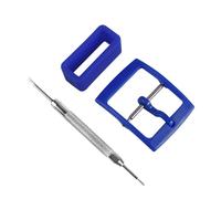 MyTime Watch Straps Replacement Plastic Buckle and Silicone Loops for Swatch- Choice of Colors & Widths (17mm, Blue)