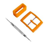 MyTime Watch Straps Replacement Plastic Buckle and Silicone Loops for Swatch- Choice of Colors & Widths (20mm, Orange)
