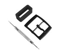 MyTime Watch Straps Replacement Plastic Buckle and Silicone Loops for Swatch- Choice of Colors & Widths (20mm, Black)