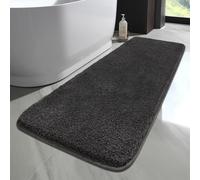 Myting Large Bath Mat 180x60 cm Grey Bathroom Rug Mats Non Slip Washable, Rubber Backing Quick Dry Shower Mat Extra Long