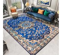 Myting Rugs for Living Room, Washable Rug Carpet Exquisite Traditional Persian - inspired Area Rug Blue Floral Pattern, Non-Slip Backing, Perfect for Bedroom, Play Area Kids Room 200x300 cm