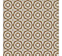 MyTinyWorld 1:12th Pale Chestnut And White Floral Circle Design Tile Sheet