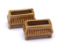 MyTinyWorld 2 Dolls House Miniature Garden Brown Flower Box/Planters