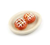 MyTinyWorld 2 Dolls House Miniature Iced Pecan Nut Danish Puff Pastries