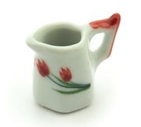 MyTinyWorld 2 x Dolls House Miniature Ceramic 6 Sided Jugs