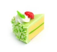MyTinyWorld 2 x Dolls House Miniature Green Iced Hand Made Individual Cake Slices