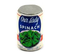 MyTinyWorld 2 x Dolls House Miniature Own Lady Brand Spinach Can (1940s)