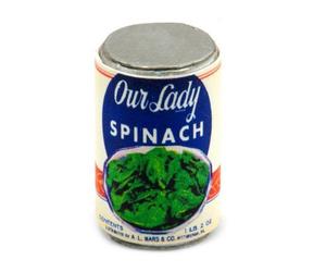 MyTinyWorld 2 x Dolls House Miniature Own Lady Brand Spinach Can (1940s)