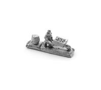 MyTinyWorld 2 x Dolls House Unpainted Man With Wheelbarrow And Barrels