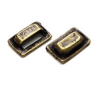 MyTinyWorld 2x Dolls House Miniature 1:12th Scale Antique Brass Square Pull Handles