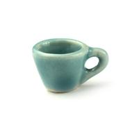 MyTinyWorld 3 x Dolls House Miniature Aquamarine Ceramic Tea Cups