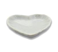 MyTinyWorld 3 x White Glazed Ceramic Heart Shaped Plates
