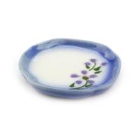 MyTinyWorld 4 x 30mm Dolls House Miniature White Ceramic Plate Decorated with Flowers