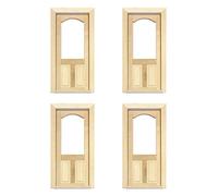 MyTinyWorld 4 x Dolls House Decorative Wood Door With Glazed Upper Panel
