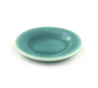 MyTinyWorld 4 x Dolls House Miniature 21mm Aquamarine Ceramic Plates