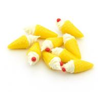 MyTinyWorld 4 x Dolls House Miniature Cherry Topped Ice Cream Cones