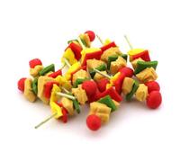 MyTinyWorld 4 x Dolls House Miniature Chicken, Pepper And Tomato Skewers