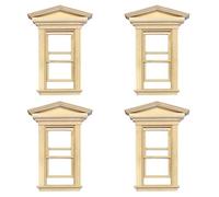 MyTinyWorld 4 x Dolls House Single Opening Sash Window With Pointed Parapet