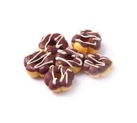MyTinyWorld 7 x Dolls House Miniature Flower Shaped Chocolate Iced Glazed Donuts