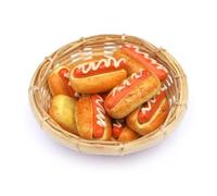 MyTinyWorld 9 Miniature Hot Dogs In A Large Basket